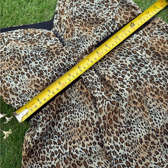 Vintage Mini Leopard Print Dress with Black Accents - Picture 3 of 8